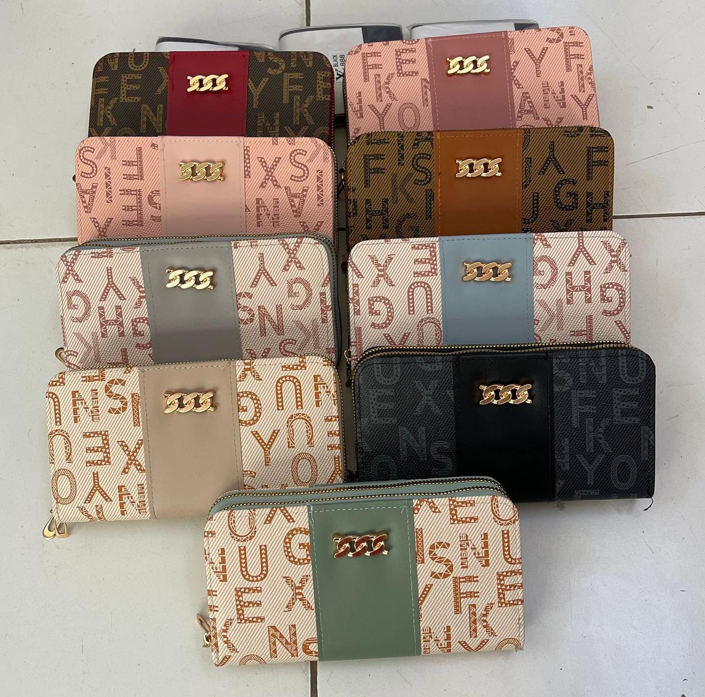 Stylish Ladies Double-Zip Wallet – Premium Printed Design, Multiple Compartments & Elegant Hand Strap- beige