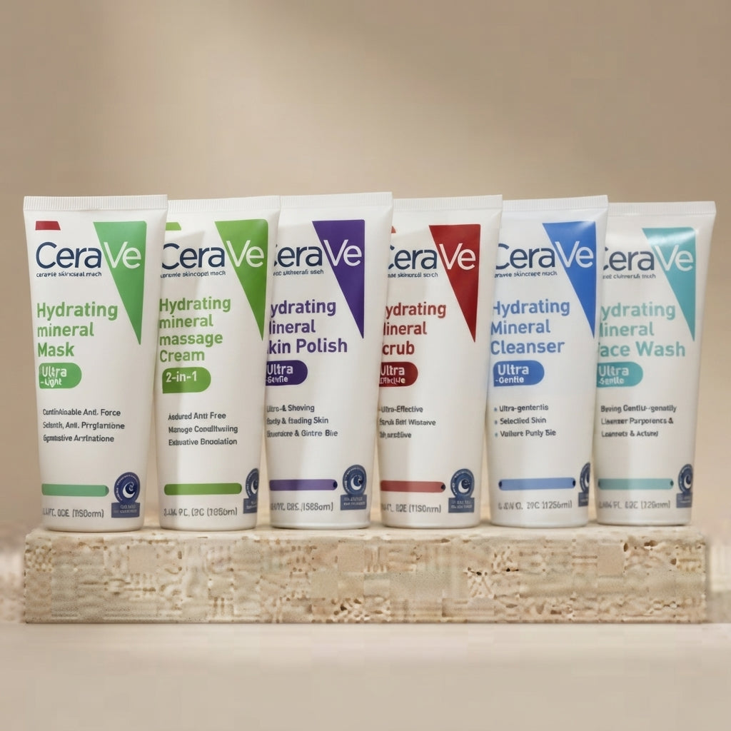 CeraVe 6 In 1 Hydrating Mineral Facial Kit, Deep Cleansing & Brightening