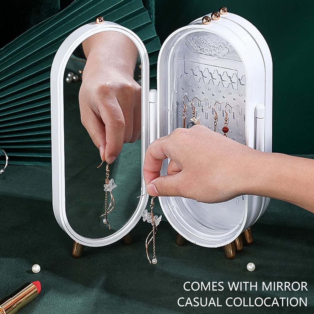 Jewellery Box Organiser with Mirror (Random Color)