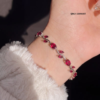 Tulip Bracelet – Premium Quality Stainless Steel Elegant Bracelet for Women | Silver Base Without Box Color Blue