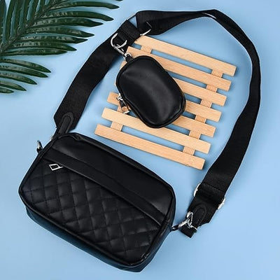 Stylish Girl's Convertible Crossbody Bag - PU Leather Polyester Waterproof Shoulder Bags With Change Purse Trending Travel Crossbody Bag
