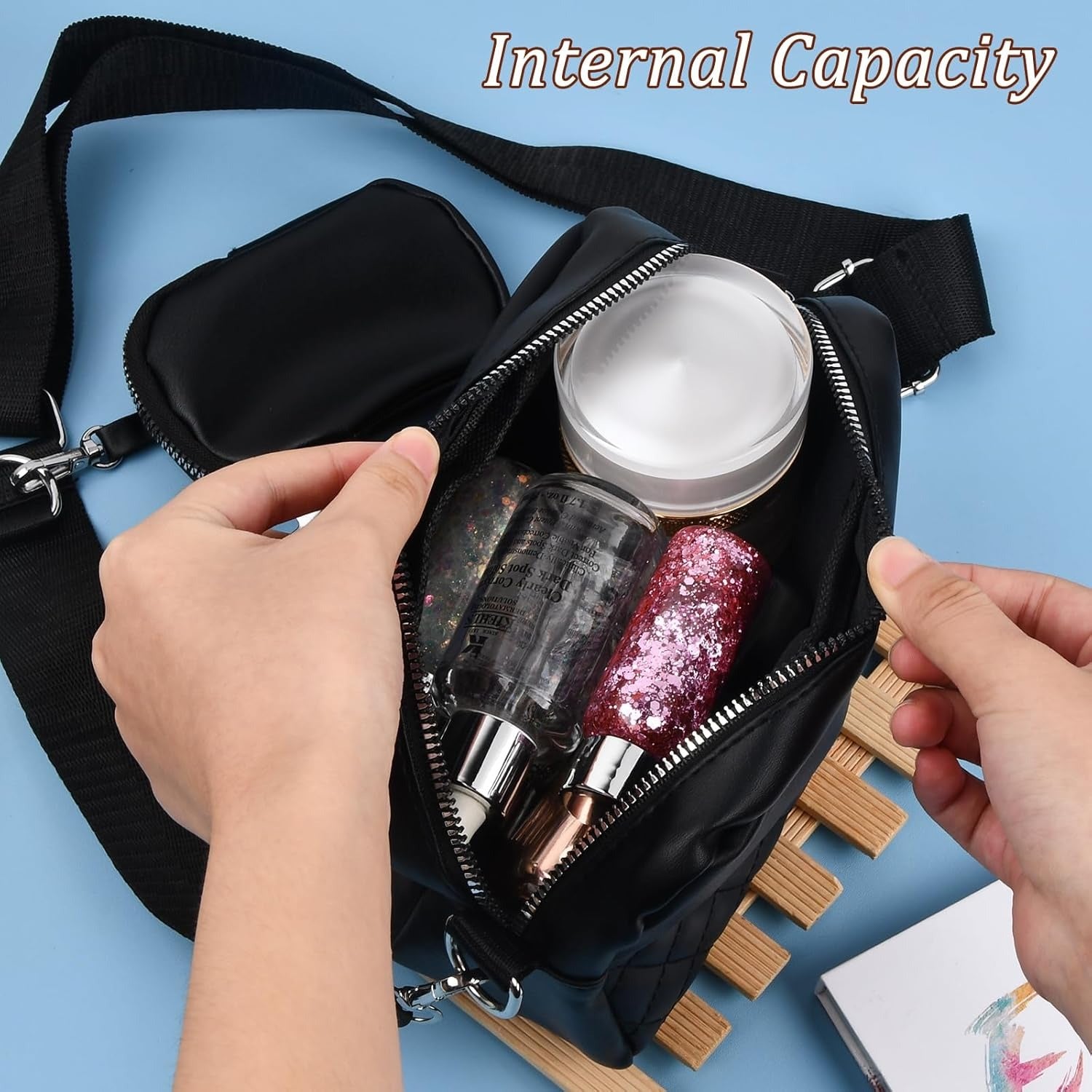 Stylish Girl's Convertible Crossbody Bag - PU Leather Polyester Waterproof Shoulder Bags With Change Purse Trending Travel Crossbody Bag