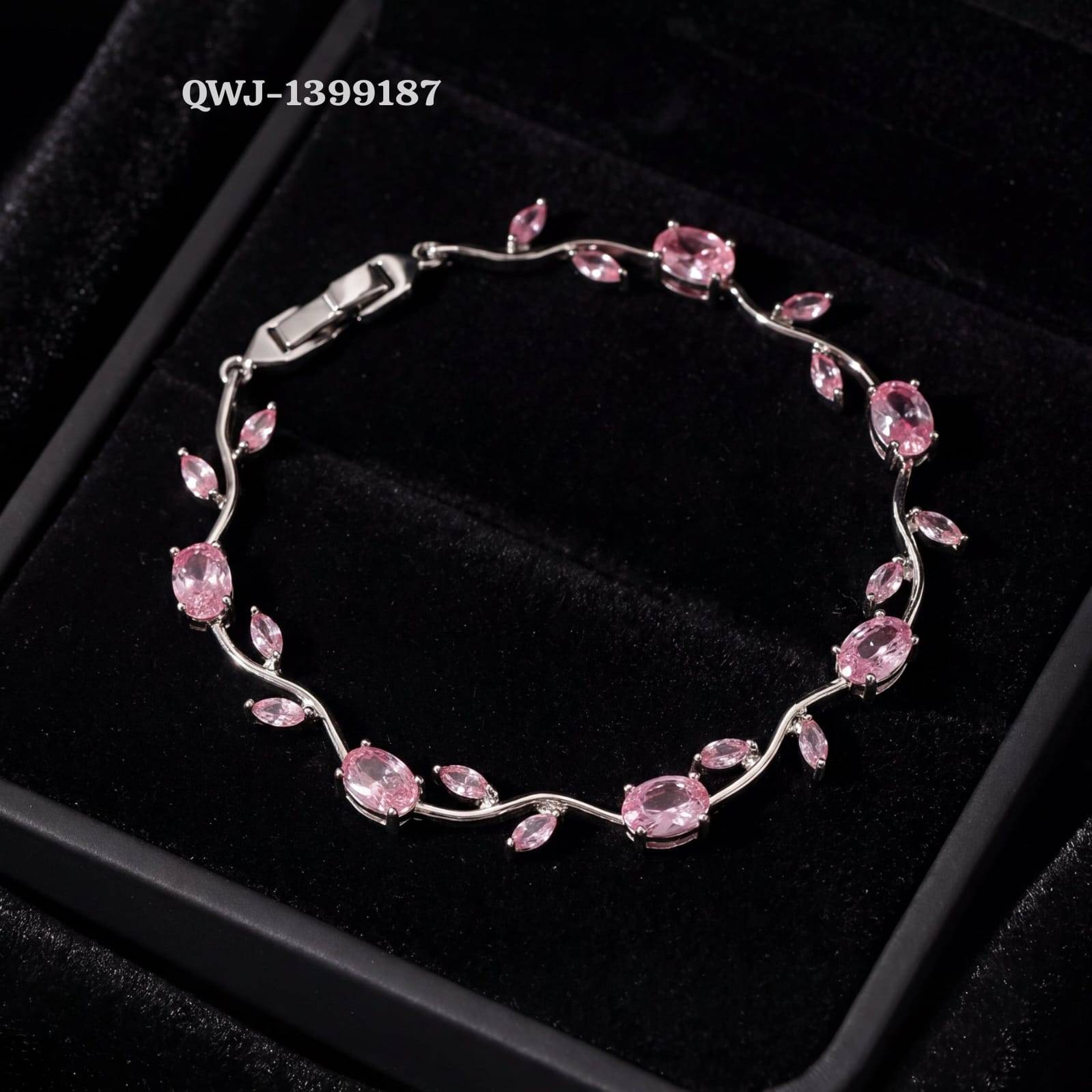 Tulip Bracelet – Premium Quality Stainless Steel Elegant Bracelet for Women | Silver Base Without Box Color Blue