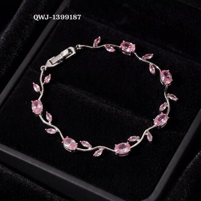 Tulip Bracelet – Premium Quality Stainless Steel Elegant Bracelet for Women | Silver Base Without Box Color Blue