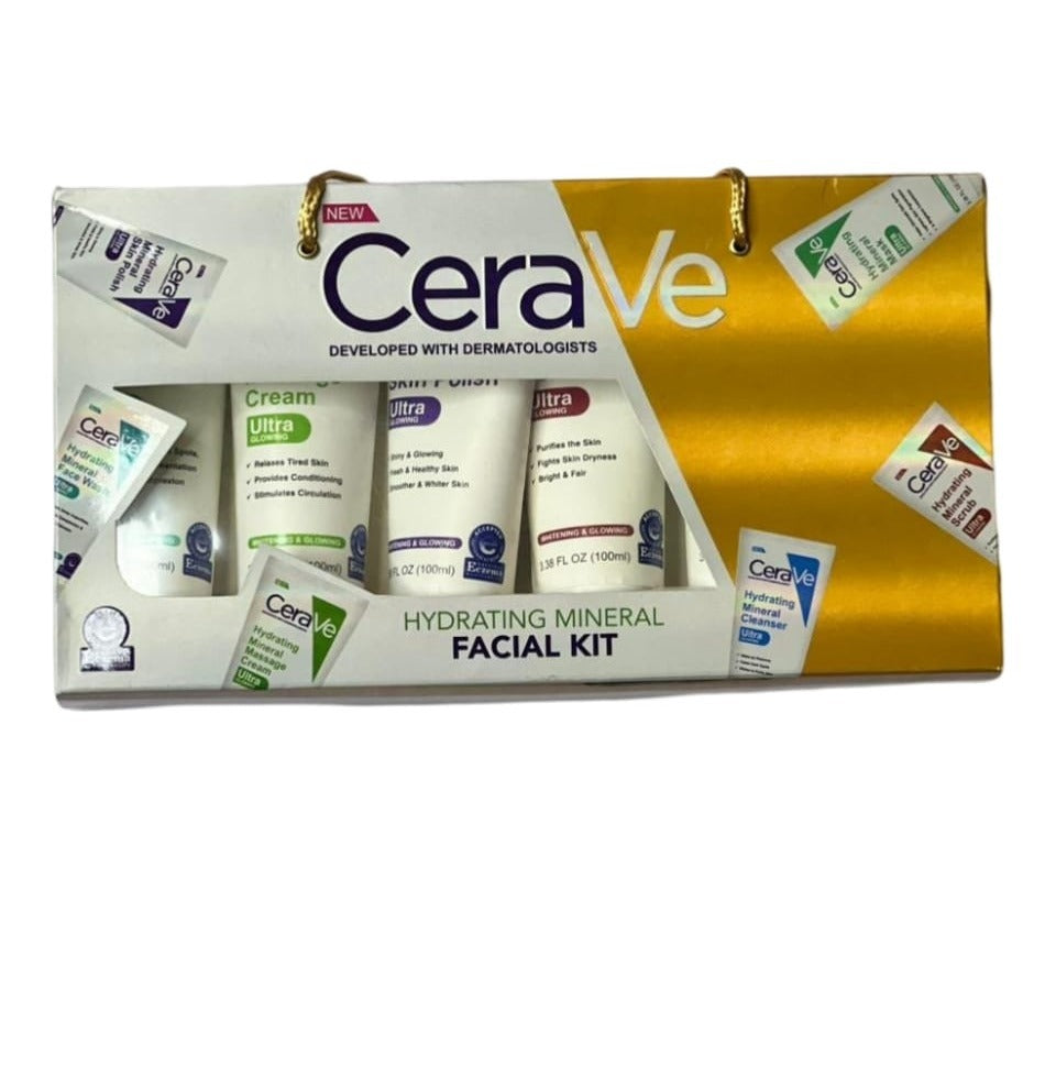 CeraVe 6 In 1 Hydrating Mineral Facial Kit, Deep Cleansing & Brightening